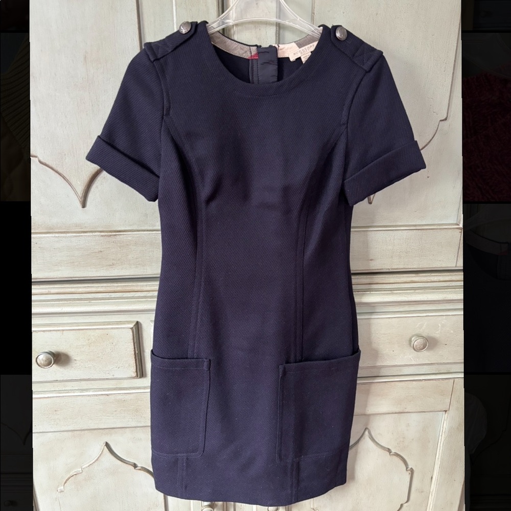 Burberry navy blue wool dress
